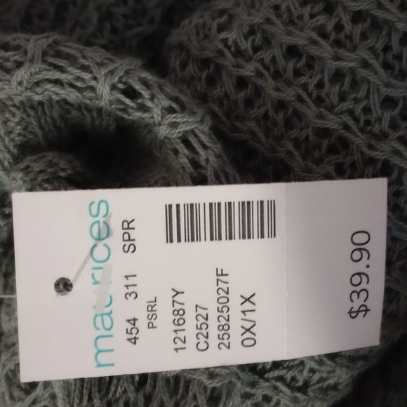 Maurices Oversized Cardigan Women's size 1x Green - Picture 6 of 6